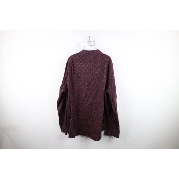 Express Mens 2XL XXL Slim Fit Geometric Tapestry Collared Button Shirt Cotton - Picture 9 of 11